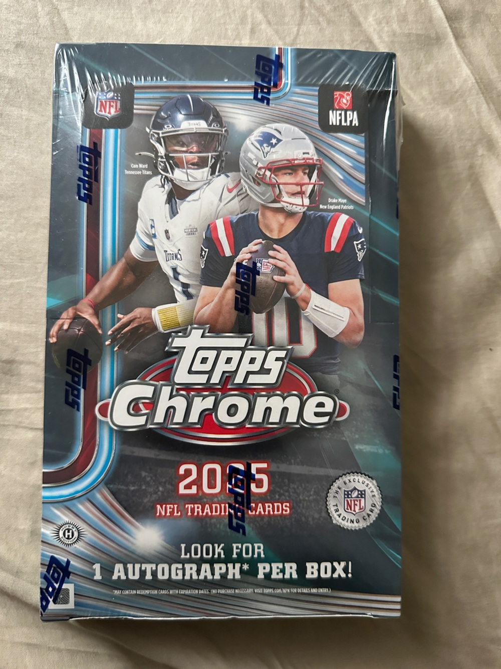 Topps Chrome NFL Trading Cards Box - Blue, Red, White, Silver